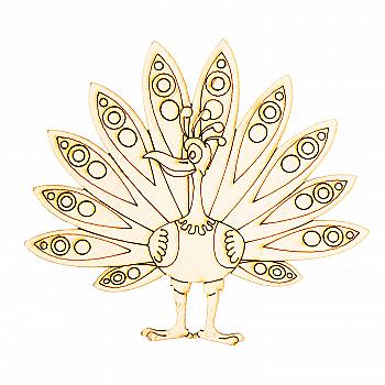 Заготівка дерев`яна "Павич - Мавлін", 96*80 мм, LK10-002 Заготівка дерев`яна "Павич - Мавлін", 96*80 мм, LK10-002