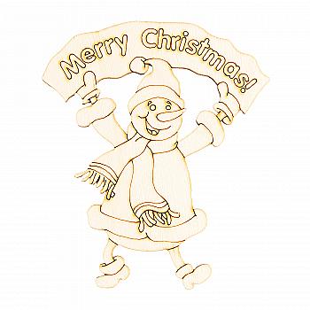 Заготівка дерев`яна "Веселий сніговичок-1" 55*100 мм, NY075 Заготівка дерев`яна "Веселий сніговичок-1" 55*100 мм, NY075