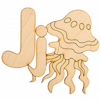 Заготівка дерев`яна Алфавіт латиниця, літера J, ACP-010 Заготівка дерев`яна Алфавіт латиниця, літера J, ACP-010