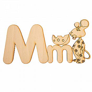 Заготівка дерев`яна Алфавіт латиниця, літера M, ACP-013 Заготівка дерев`яна Алфавіт латиниця, літера M, ACP-013