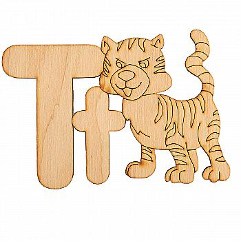 Заготівка дерев`яна Алфавіт латиниця, літера T, ACP-020 Заготівка дерев`яна Алфавіт латиниця, літера T, ACP-020