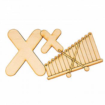 Заготівка дерев`яна Алфавіт латиниця, літера X, ACP-024 Заготівка дерев`яна Алфавіт латиниця, літера X, ACP-024