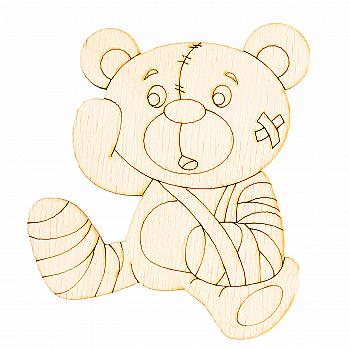 Заготівка дерев`яна "Ведмежатко в лікарні", LK008 Заготівка дерев`яна "Ведмежатко в лікарні", LK008