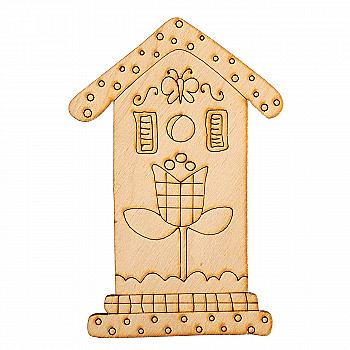 Заготівка дерев`яна "Будиночок з квіткою", R072 Заготівка дерев`яна "Будиночок з квіткою", R072