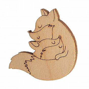 Прищіпка декоративна "Лисичка з маленьким", 000768 ArtBober Прищіпка декоративна "Лисичка з маленьким", 000768 ArtBober