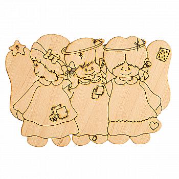 Заготівка дерев`яна "Тріо янголів", VD060 Заготівка дерев`яна "Тріо янголів", VD060