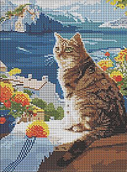 Алмазная мозаика "Мечтательный котик" 30*40 см, AMO8129, ТМ "Ideyka" Алмазная мозаика "Мечтательный котик" 30*40 см, AMO8129, ТМ "Ideyka"