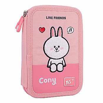 Пенал твердий YES HP-01 "Line Friends Pretty Choco and Cony" подвійний, 533638 Пенал твердий YES HP-01 "Line Friends Pretty Choco and Cony" подвійний, 533638