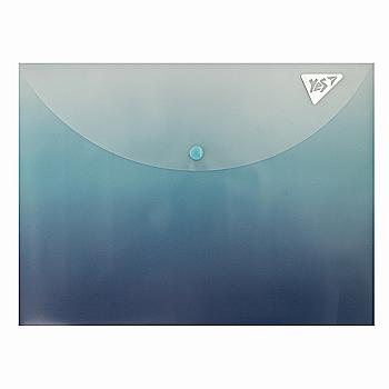 Папка-конверт YES А4 на кнопці "Fusion" синьо-блакитна, 492290 Папка-конверт YES А4 на кнопці "Fusion" синьо-блакитна, 492290