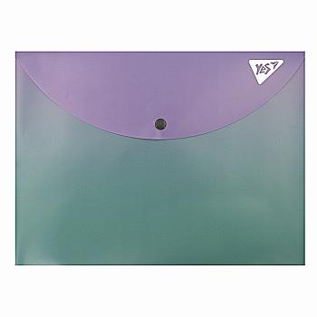 Папка-конверт YES А4 на кнопці "Fusion" фіолетово-зелена, 492293 Папка-конверт YES А4 на кнопці "Fusion" фіолетово-зелена, 492293