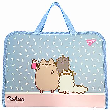 Папка-портфель Yes "Pusheen" FC на молнии, с тканевыми ручками, 492316 Папка-портфель Yes "Pusheen" FC на молнии, с тканевыми ручками, 492316
