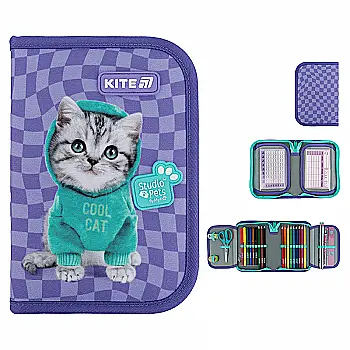 Пенал Kite 1 отделение, 2 отворота, с наполнением 622H-2 SP, SP25-622H-2 Пенал Kite 1 отделение, 2 отворота, с наполнением 622H-2 SP, SP25-622H-2
