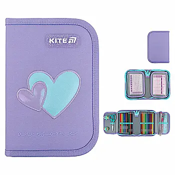 Пенал Kite 1 отделение, 2 отворота, с наполнением 622H Sparkling, K25-622H-1 Пенал Kite 1 отделение, 2 отворота, с наполнением 622H Sparkling, K25-622H-1