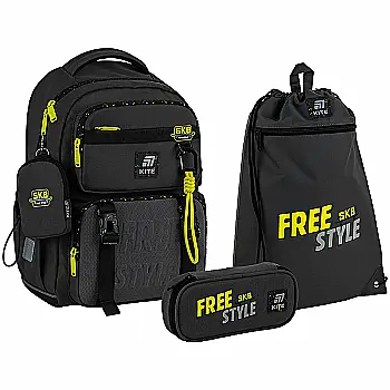 Набор рюкзак+пенал+сумка для обуви Kite 1022 Free Style, SET_K25-1022M-3 Набор рюкзак+пенал+сумка для обуви Kite 1022 Free Style, SET_K25-1022M-3