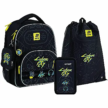 Набор рюкзак+пенал+сумка для обуви Kite 556 Cyber, SET_K25-556M-2 Набор рюкзак+пенал+сумка для обуви Kite 556 Cyber, SET_K25-556M-2