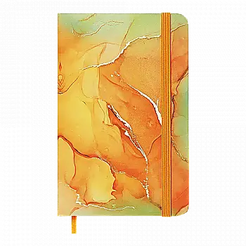 Книга записная Marble на резинке, А6, 80 л., клет., офсет, оранжевая, BM.256101-11 Книга записная Marble на резинке, А6, 80 л., клет., офсет, оранжевая, BM.256101-11