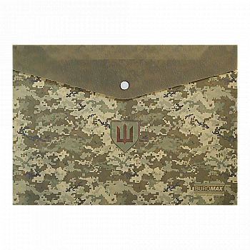 Папка-конверт на кнопке А4 Military, непрозрачный матовый, пластик, зеленый, BM.3943-04 Папка-конверт на кнопке А4 Military, непрозрачный матовый, пластик, зеленый, BM.3943-04