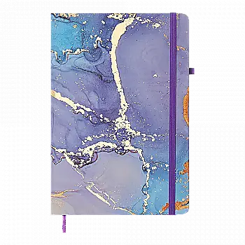 Книга записная Marble на резинке, А5, 80 л., клет., офсет, фиолетовая, BM.255121-07 Книга записная Marble на резинке, А5, 80 л., клет., офсет, фиолетовая, BM.255121-07