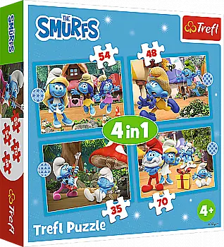 Пазл "4 in 1 (35, 48, 54, 70)" - Село Смурфів, The Smurfs, 34656, Trefl Пазл "4 in 1 (35, 48, 54, 70)" - Село Смурфів, The Smurfs, 34656, Trefl