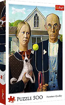Пазл "500" - American Gothic: Собачье издание, 37526, Trefl Пазл "500" - American Gothic: Собачье издание, 37526, Trefl