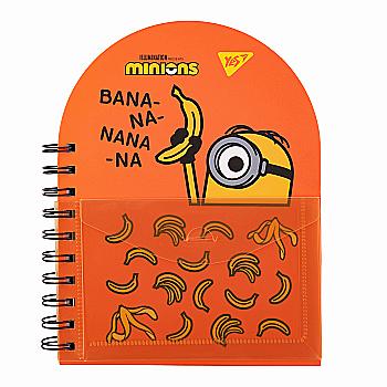 Блокнот "Minions" В6+, 100 л., двойной, спираль из пласт. карманом, точка, 151793 YES Блокнот "Minions" В6+, 100 л., двойной, спираль из пласт. карманом, точка, 151793 YES