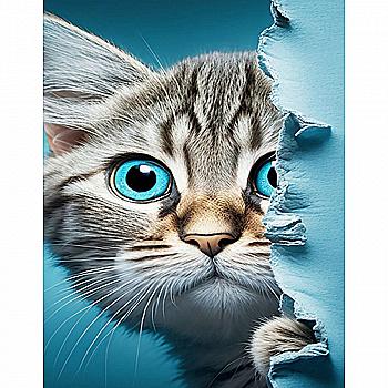 Алмазная мозаика "Котик с голубыми глазками" 40*50 см, JSFH85879, ТМ "Strateg" Алмазная мозаика "Котик с голубыми глазками" 40*50 см, JSFH85879, ТМ "Strateg"