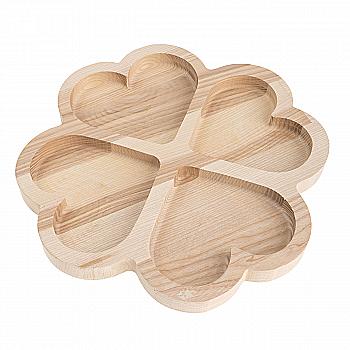 Деревянная менажница в форме сердца (ясень, 28*28 см), 42050 Деревянная менажница в форме сердца (ясень, 28*28 см), 42050