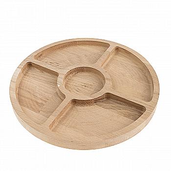 Дерев`яна менажниця на 5 секцій (кругла/дуб, 28 см), 36545 Дерев`яна менажниця на 5 секцій (кругла/дуб, 28 см), 36545