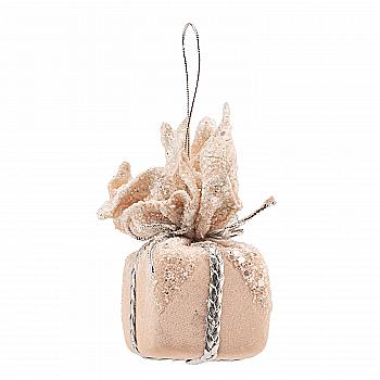 Іграшка новорічна "Подарунок" рожевий, 10 см, 546