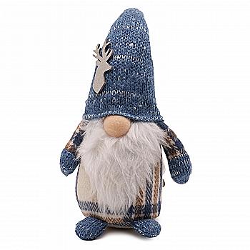 Новогодняя мягкая игрушка Novogod`ko "Гном" в голубом колпаке, 31 см, LED нос, 974645 Новогодняя мягкая игрушка Novogod`ko "Гном" в голубом колпаке, 31 см, LED нос, 974645