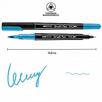 Маркер акварельный SANTI "Brush Pen" SW-14, голубой, двусторонний, 391014 Маркер акварельный SANTI "Brush Pen" SW-14, голубой, двусторонний, 391014