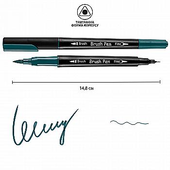Маркер акварельный SANTI "Brush Pen" SW-16, сине-зеленый, двусторонний, 391016 Маркер акварельный SANTI "Brush Pen" SW-16, сине-зеленый, двусторонний, 391016