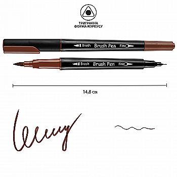 Маркер акварельный SANTI "Brush Pen" SW-23, темно-коричневый, двусторонний, 391023 Маркер акварельный SANTI "Brush Pen" SW-23, темно-коричневый, двусторонний, 391023