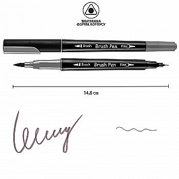 Маркер акварельный SANTI "Brush Pen" SW-25, серый, двусторонний, 391025 Маркер акварельный SANTI "Brush Pen" SW-25, серый, двусторонний, 391025