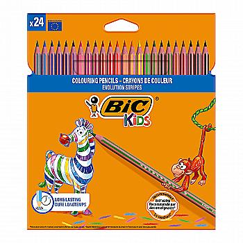 Набір олівців 24 кол. Kids Еволюшн Страйпс, bc950525 BIC Набір олівців 24 кол. Kids Еволюшн Страйпс, bc950525 BIC