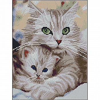 Алмазная мозаика "Котики" 30*40 см без подрамника, ZAV3040-9, ТМ "Strateg" Алмазная мозаика "Котики" 30*40 см без подрамника, ZAV3040-9, ТМ "Strateg"
