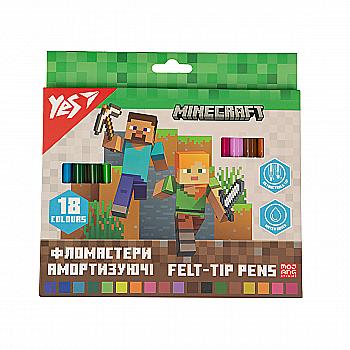 Фломастеры Yes 18 цветов "Minecraft" амортизируемые, 650584 Фломастеры Yes 18 цветов "Minecraft" амортизируемые, 650584