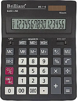 Калькулятор Brilliant BS-116 16 р., 2-пит, BS-116 Калькулятор Brilliant BS-116 16 р., 2-пит, BS-116