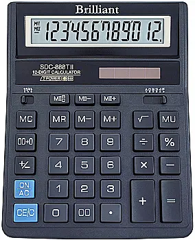 Калькулятор Brilliant SDC-888TII 12 разр., SDC 888TII Калькулятор Brilliant SDC-888TII 12 разр., SDC 888TII