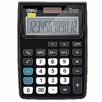 Калькулятор бухг. чорний, 1122Е, Deli, 50328 Калькулятор бухг. чорний, 1122Е, Deli, 50328