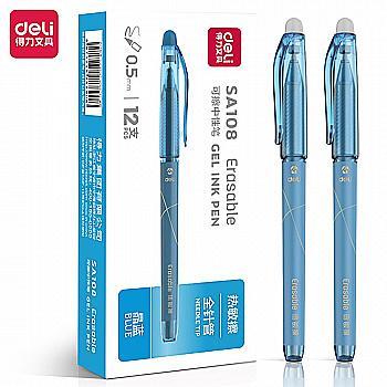 Ручка гелева "пиши-стирай" Deli SA108, синій, 0,5 мм, 85140 Ручка гелева "пиши-стирай" Deli SA108, синій, 0,5 мм, 85140
