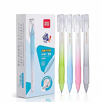 Ручка гелева "пиши-стирай" Deli A660, чорний, 0,5 мм, 85771 Ручка гелева "пиши-стирай" Deli A660, чорний, 0,5 мм, 85771