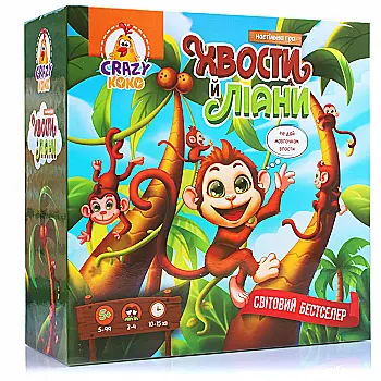 Игра настольная развлекательная "Хвосты и лианы" Vladi Toys, VT8055-39 Игра настольная развлекательная "Хвосты и лианы" Vladi Toys, VT8055-39