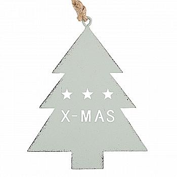 Підвіска новорічна Ялинка плоска "X-MAS" 10 см металева (3 види в асорт.), 9762233 ТМ "A&G" Підвіска новорічна Ялинка плоска "X-MAS" 10 см металева (3 види в асорт.), 9762233 ТМ "A&G"