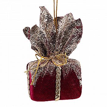 Іграшка новорічна Бургунд, Подарунок, 13 см, 1905