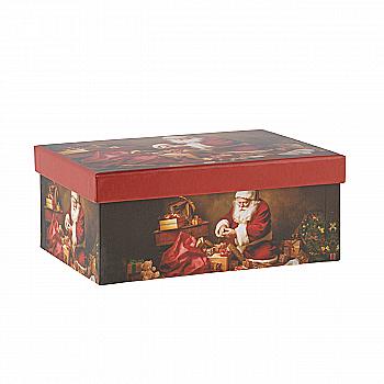 Подарункова коробка прямокутна, Санта з подарунками, 29*22*12,5 см, 141087696 Подарункова коробка прямокутна, Санта з подарунками, 29*22*12,5 см, 141087696