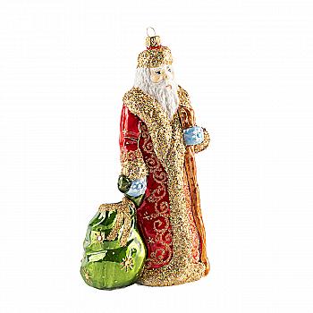 Игрушка новогодняя Санта с фонарем в широкой шубе, 19706 Игрушка новогодняя Санта с фонарем в широкой шубе, 19706