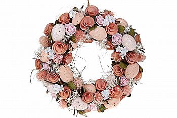 Вінок великодній 32 см, світло-рожевий, 743-829