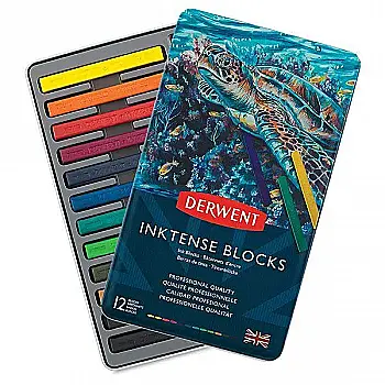 Набір блоків акварельних "Inktense" (іміт. китайск. туші), 12 кол., метал. коробка, D-2300442 Набір блоків акварельних "Inktense" (іміт. китайск. туші), 12 кол., метал. коробка, D-2300442