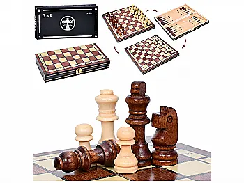 Набір ігор 3в1: шахи, шашки, нарди, FG240502023L Набір ігор 3в1: шахи, шашки, нарди, FG240502023L